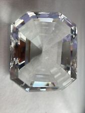 Signed Oleg Cassini Crystal Diamond Paperweight Emerald Cut picture