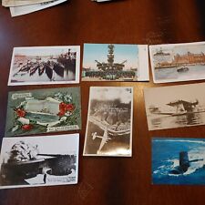 Military Ships, B-19, P-3, 12-Inch Gun, USS Skipjack Postcard Vintage Lot of 8 picture