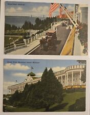 2 Vintage Postcards Michigan MI Mackinac Island Grand Hotel N-2  picture