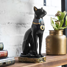 MyGift 9 Inch Resin Egyptian Goddess Black Cat Decorative Statue Figurine picture