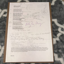 PJ Harvey - Lwonesome Tonight Hand Signed Lyric Card, Autographed picture