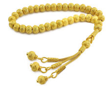 1000 Ct Silver Turkish Hand Knitted Islamic Gold Plated Prayer Beads Rosary picture