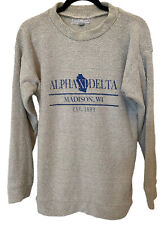Woolly Threads Sweatshirt Alpha Xi Delta Madison WI Crewneck Sz Large Comfy EUC picture