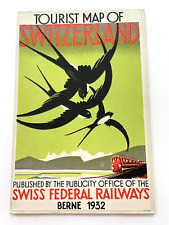 1932 Switzerland Tourist Map Published by Swiss Federal Railways - Nice Cover  * picture