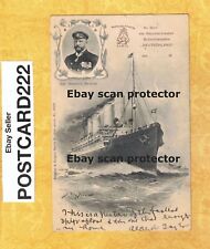X ship 1903 ant postcard DEUTSCHLAND HAMBURG AMERIKA LINEIE CPT HEINRICH BARENDS picture