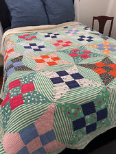 VINTAGE cotton patchwork Quilt TWIN 84 x 66 picture
