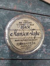 Vintage Antique Black Manson Tape  Tin 3/4