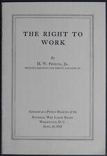 Statement at Public Hearing - Right to Work - War Labor Board 1943 EPH157 picture