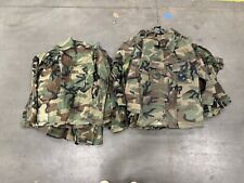 Woodland Camo Military BDU Shirt Medium Long Cold Weather Army picture