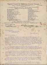 Medical, scarce Venereal Disease letter from National Council 23.5.1919 to Wales picture