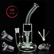 10 Inch Heavy Glass Bong Smoking Hookah Percolate Rotation Water Pipe 19mm bowl picture
