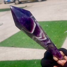 182GNatural Dream Amethyst Quartz Crystal Single End Magic Wand Targeted Therapy picture