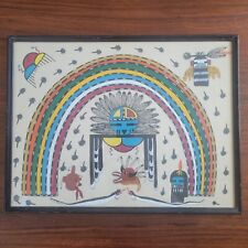 Hopi Rainbow Original Painting Attributed to Hyram Namoki 1970s  21