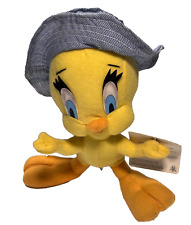 Vtg ACE 1998 Looney Tunes Tweety Bird in Bucket Hat 9” Plush Stuffed Toy w/ Tags picture