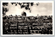 Jerusalem from Mount of Olives Old City Jerusalem Jordan RPPC Postcard picture