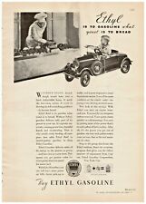 1932 Ethyl Gasoline Vintage Print Ad What Yeast Is To Bread Chef Little Boy Car  picture