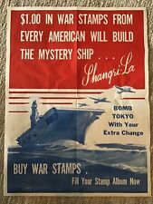 WWII poster 1943 AIRCRAFT CARRIER SHANGRI LA commission 1944-1985 picture