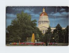 Postcard West View of State Capitol at Night Sacramento California USA picture