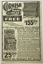1900's 1903 Original Ad Cornish Piano Organ Co Washington NJ New Jersey Prices picture