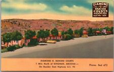 1950s KINGMAN, Arizona Postcard DIAMOND H RANCHO COURTS Highway 93 Linen Unused picture
