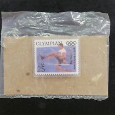 RAY EWRY Track & Field 1900s Olympian USPS Stamp Lapel Pin Laminated Sealed picture