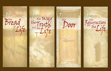 Inspirational Christian Church Banners - I AM Set G818-2 (LARGE 4 BANNER SET) picture
