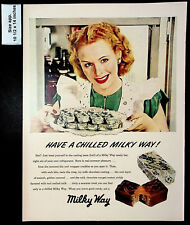 1948 Milky Way Chocolate Bar Chilled Caramel Nougat Candy Vintage Print Ad 28614 picture