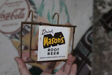 1950s DRINK MASON'S ROOT BEER SODA PAINTED METAL SHOPPING CART BOTTLE RACK SIGN picture