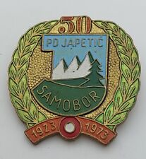 Mountaineering Club JAPETIC - SAMOBOR Croatia vintage pin badge from 1923/73 BIG picture