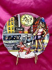 RED GROOMS Pop Art Plate Moonstruck New York City Hand Painted Sculpture LE 2500 picture