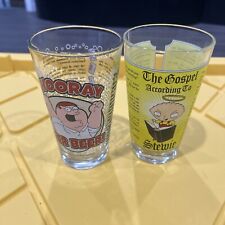 FAMILY GUY The Gospel According to Stewie Drinking Glass 16oz 2007 and Peter Cup picture