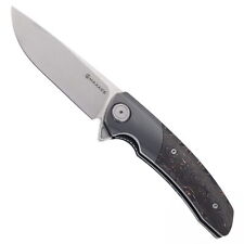 Maxace Mamba Folding Knife Stonewash Carbon Fiber Handle S90V Plain Edge M16B picture