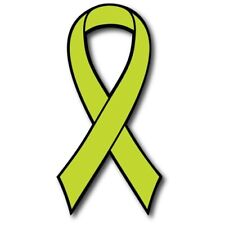 Lime Lymphoma Cancer Awareness Ribbon Car Magnet Decal Heavy Duty 3.5