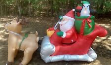 Gemmy 8ft Long Reindeer & Santa Sleigh Christmas Inflatable  picture