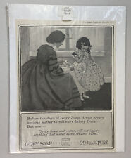 Vintage Ivory Ad 1914 Antique Soap Laundry Art Ephemera Print Fancy Girl Mother picture