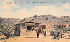 Tucson Mountain Park AZ Arizona Post Office Cowboy Western Vtg Postcard C38 picture