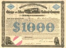Chicago and Alton Railroad Co. signed by Samuel J. Tilden - $1,000 - Bond - Auto picture