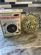Vintage Renown Electronic Gold Chirping Ornament Ball w/Box-Works #k14/240R picture
