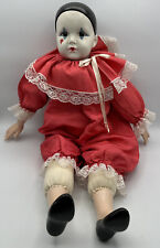 Porcelain Vintage Jester Doll 22” Tall Very Nice Figurine  picture