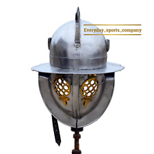 Medieval Gladiator Helmet Murmillo LARP Knight Armor SCA Roman 18g IMA-HLMT-004 picture