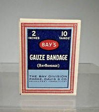Vintage Sealed Box Bay's Gauze Bandage , Parke Davis Co. Bridgeport Connecticut picture