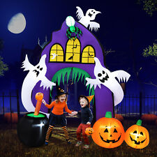 8.2 Ft Halloween Inflatable Gravestone w/ LED Lights & Gargoyle Yard Decoration picture