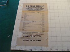 original early OLD FOLKS CONCERT F.W. Baptist church MASS. forty voices. as is picture