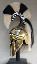 18 gauge Steel Brass Coated Medieval Greek Corinthian Helmet Spartan Helmet ZR picture