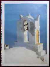 1980s Original Poster Greece Santorini Church Belfry BASF Offset Printin Germany picture