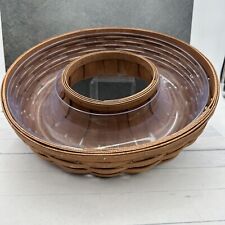 Longaberger Rich Brown Wreath Basket with Hard Plastic Protector 14 Inch picture