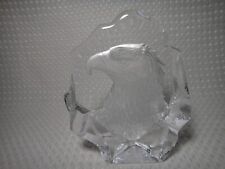 American Bald Eagle Head Etched Crystal Glass Sculpture Art Carved Paperweight picture