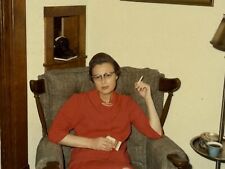1Y Photograph Pretty Unimpressed Woman Holding Cigarette 1960-70's Polaroid picture
