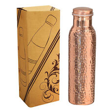 Copper Water Bottle 32 oz Hammered 100% Pure Natural Ayurveda Health Benefits picture
