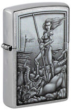 Zippo Medieval Wonman Warrior Street Chrome Windproof Lighter, 48371 picture
